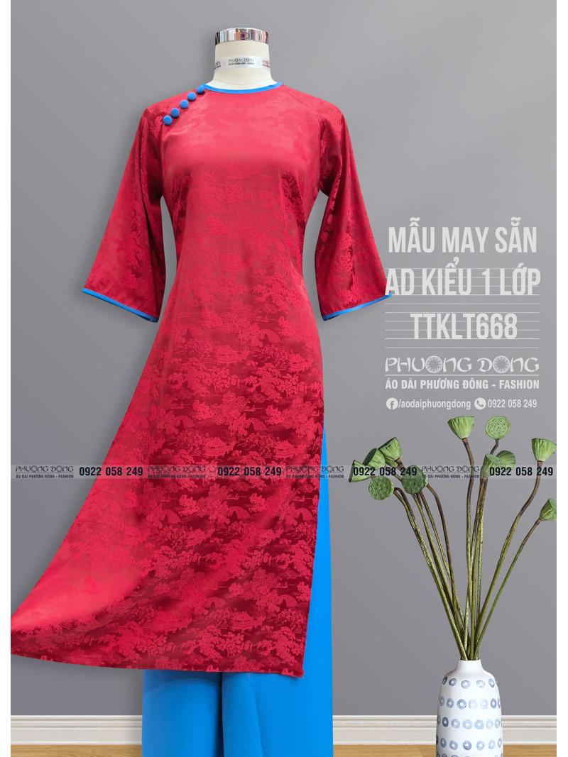 Áo Dài Phom Trẻ Gấm Lụa Phom Suông TTKLT668